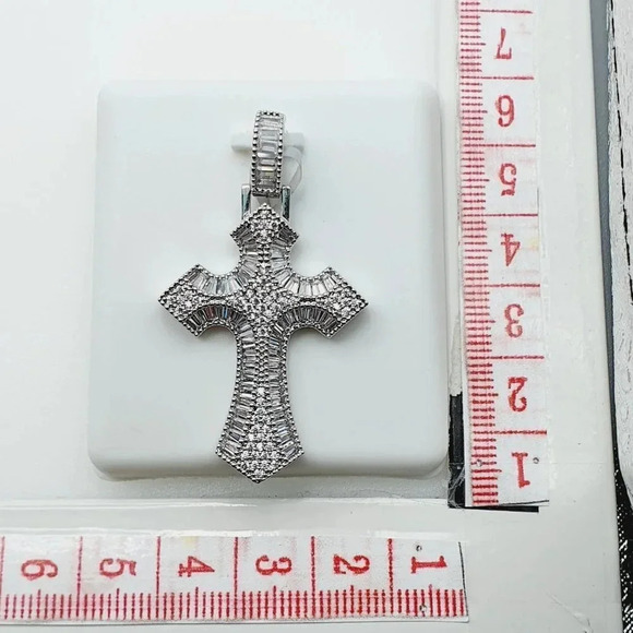 "925 Sterling Silver Plated CZ Pendant, EVBRS331 - Picture 8 of 8